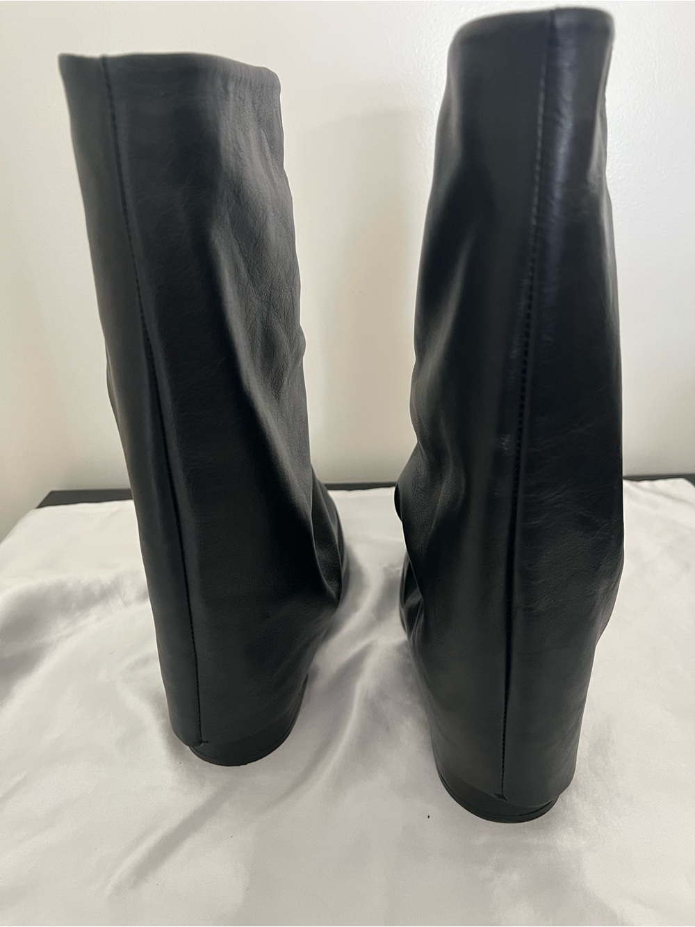 Steve Madden Black Slouch Mid-Calf Leather Festival Boots - Picture 5 of 5